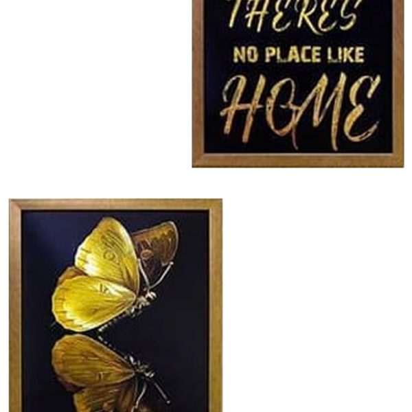 کد 6-483 تابلو دو تکه پروانه طلایی
