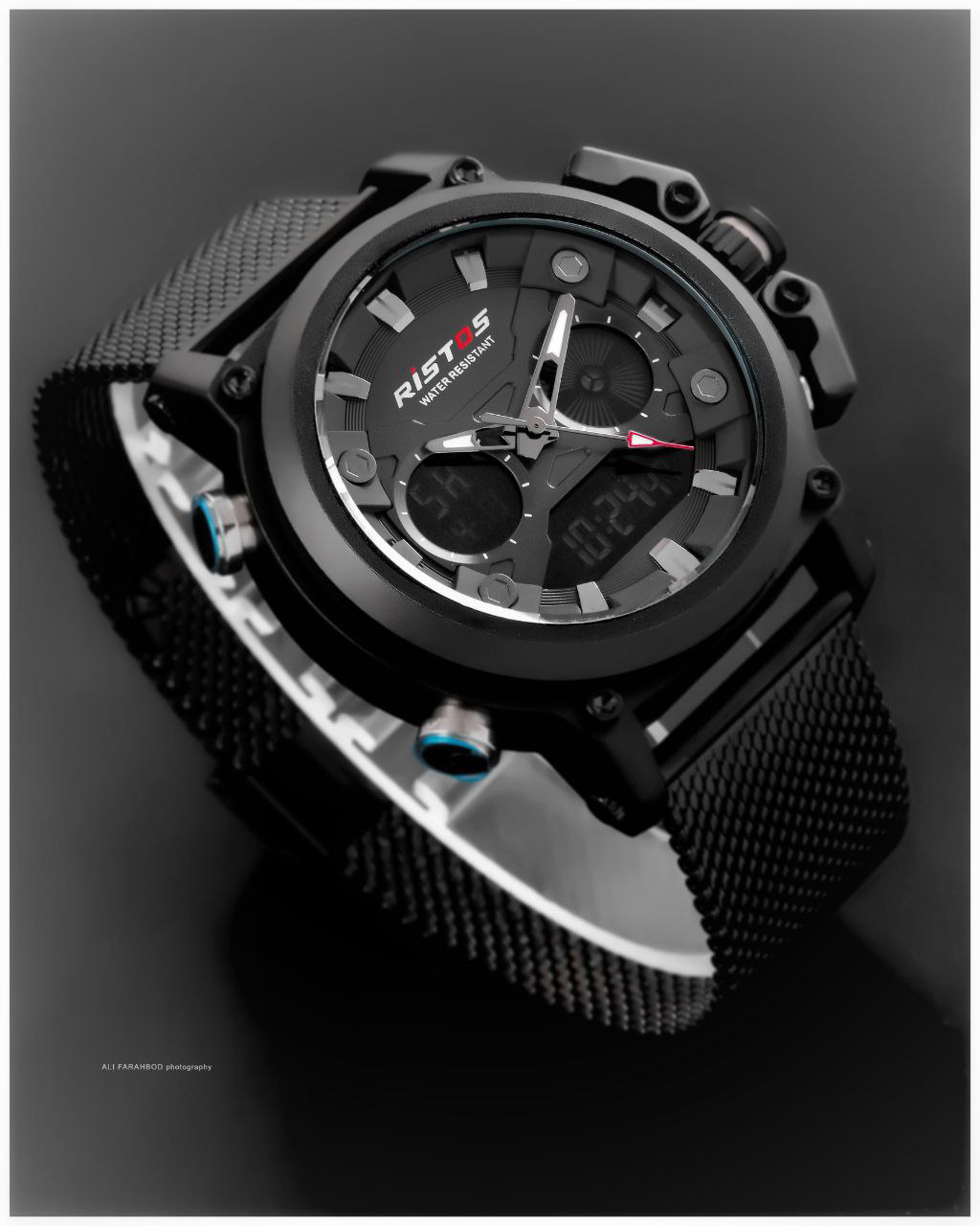 Fashion Ristos Brand Men Quartz Analog Watch Army Style Leather Watche